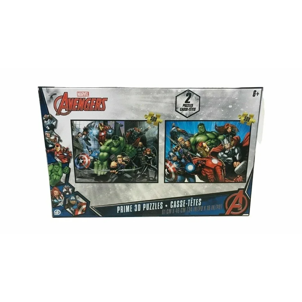 Marvel Avengers Prime 3D two puzzles of 500 pieces each. New. 24x18 inches